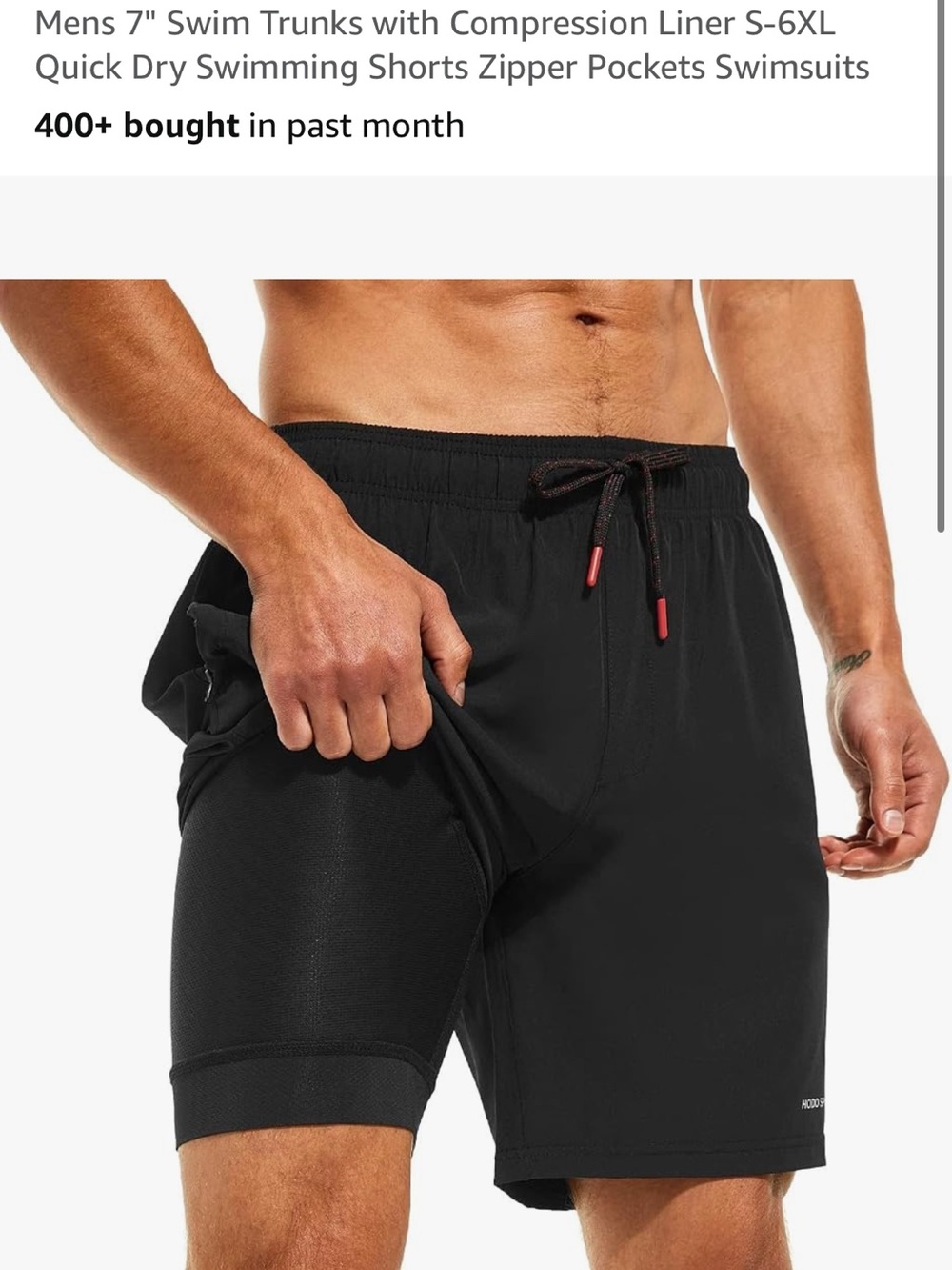 HODO Sports Men’s XL Black Athletic Shorts NWT Drawstring